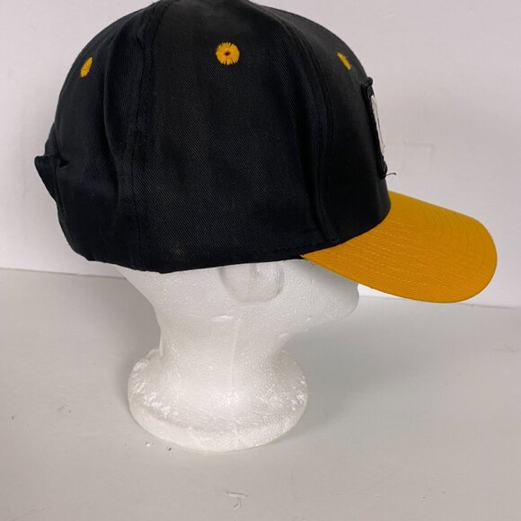 Vintage CAT Caterpillar Patch Snapback Hat Taiwan Black Yellow Cotton - Picture 5 of 8